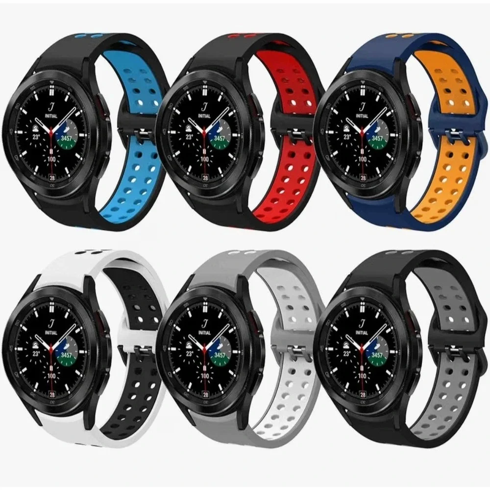 6 Pack Silicone Sport Bands for Samsung Galaxy Watch 4 & Classic 40 42 44 46mm